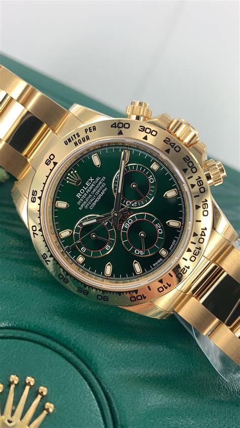 rolex daytona 116508 yellow gold green dial|john mayer daytona price.